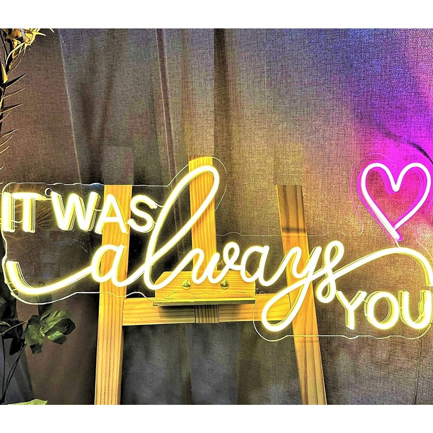 Lovely Bright Warm “It Was Always You” LED Night Light Room Wall Decoration