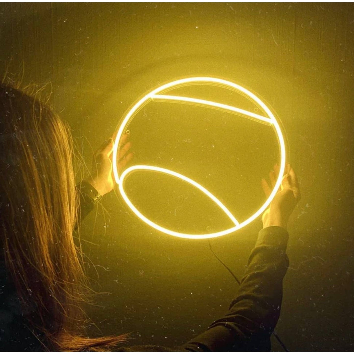 Lovely Bright Yellow Tennis Ball LED Night Light Sport Wall Room Decoration