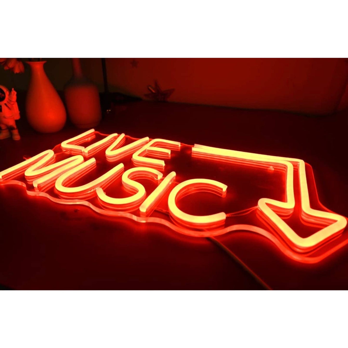 Fun Bright Red Live Music Arrow Sign LED Night Light Wall Party Concert Decorati