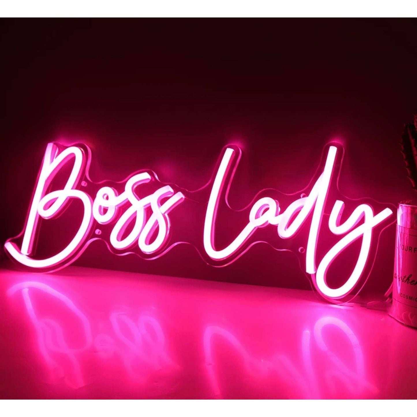 Lovely Bright Pink Boss Lady LED Night Light Room Wall Decoration