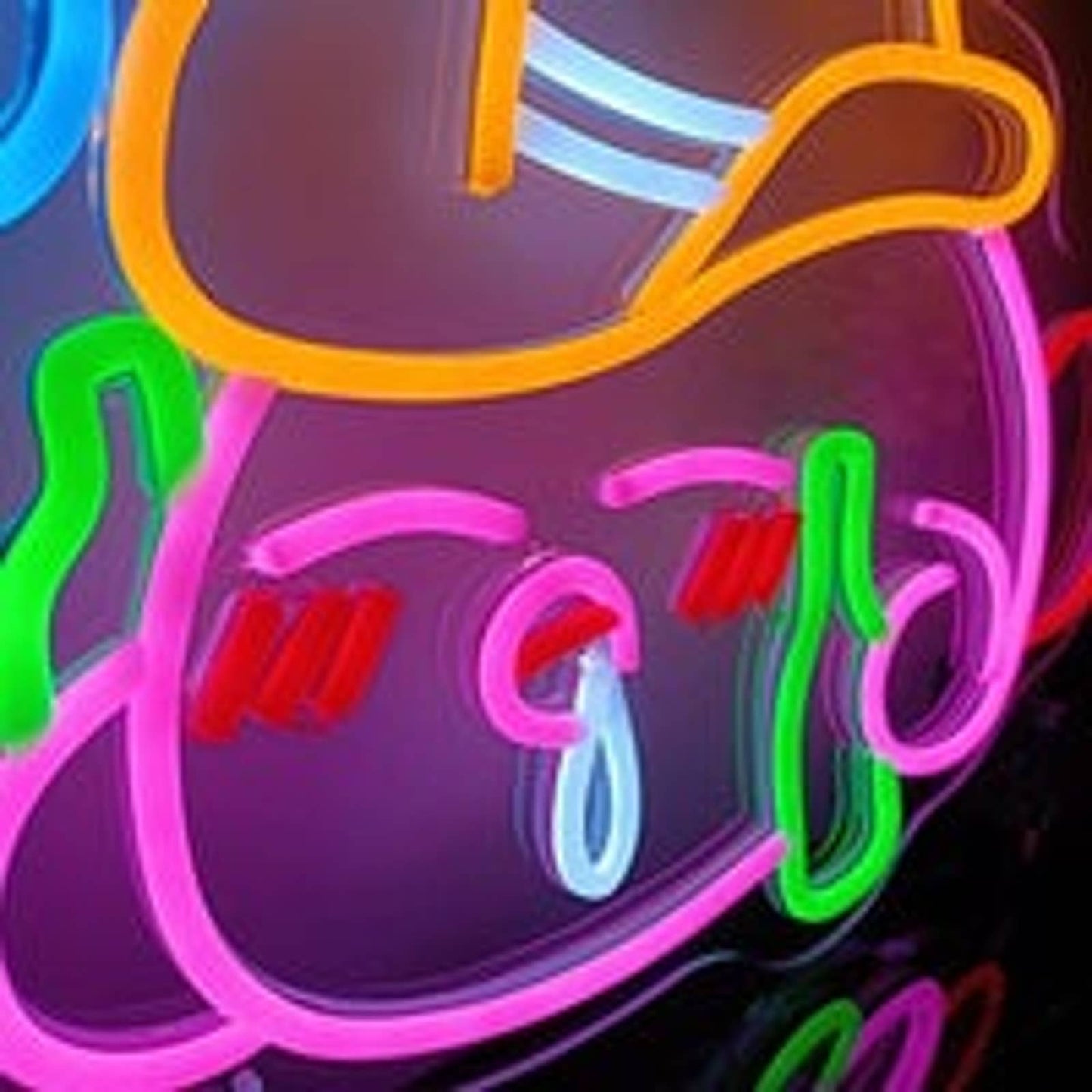 Funny Bright Drunk Cowboy Kirby LED Night Light Room Wall Decoration