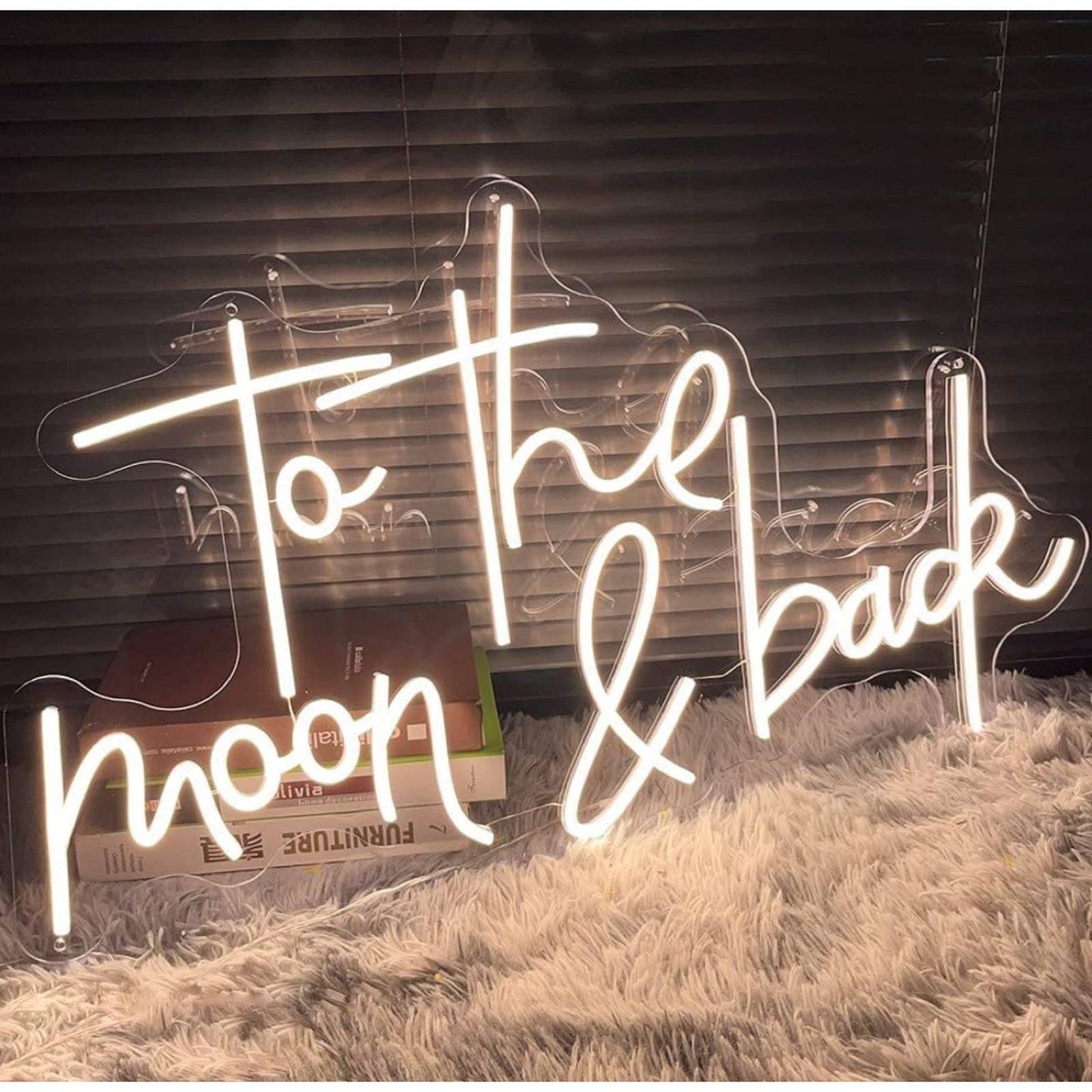 Adorable Warm Bright “To the Moon and Back” LED Night Light Room Wall Decoration