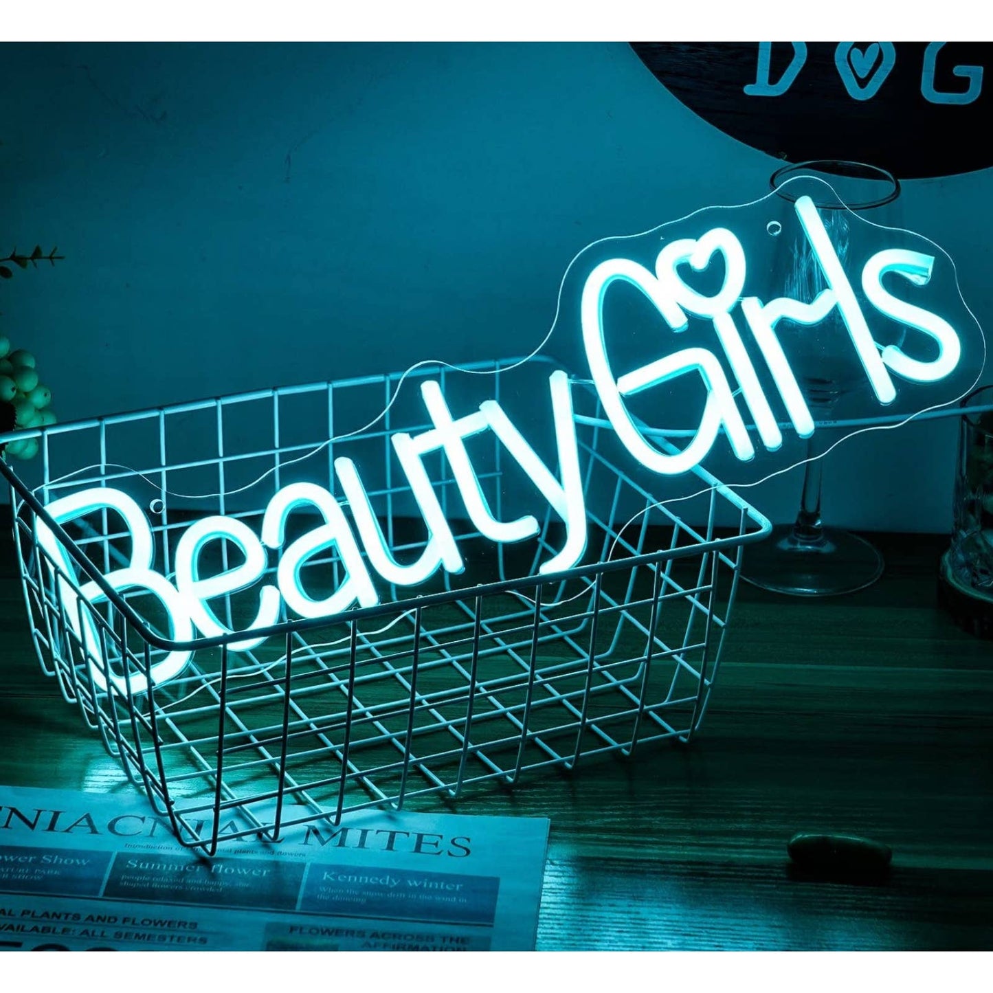 Lovely Bright Cool Blue “Beauty Girls” LED Night Light Room Wall Decoration