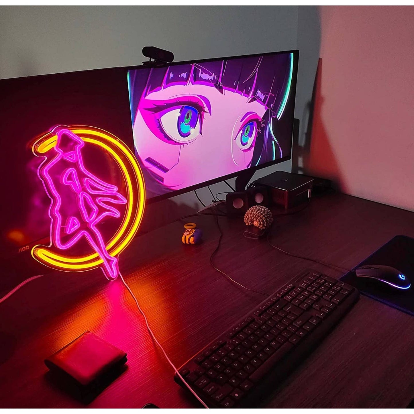 Lovely Bright Sailor Moon LED Night Light Anime Room Japan Wall Decoration