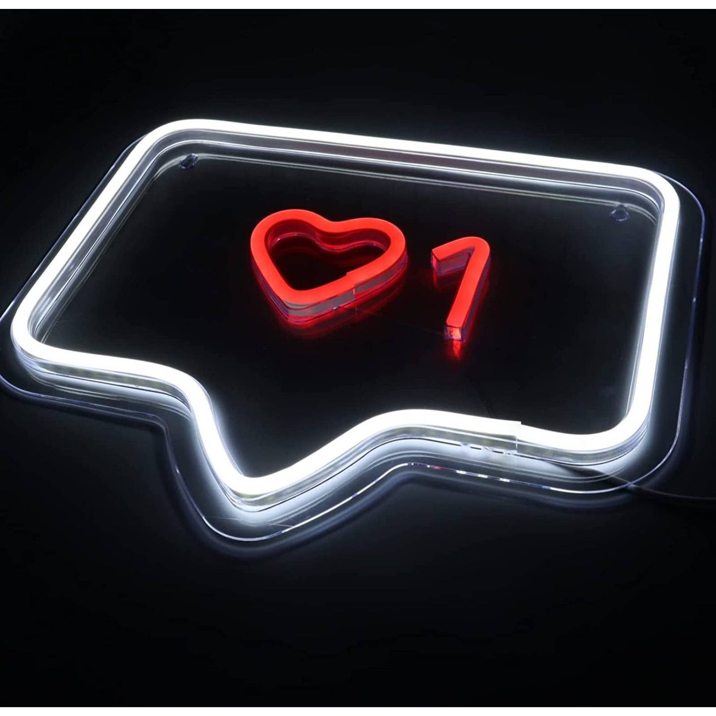 Lovely Bright White / Red Instagram Like Love Heart LED Night Light Social Room