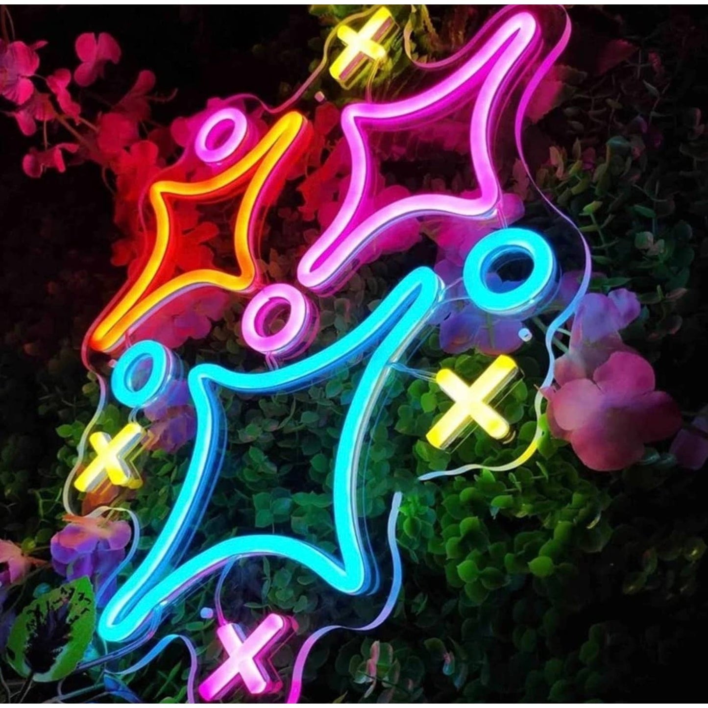 Fun Bright Colorful Sparkling Stars LED Night Light Room Wall Decoration