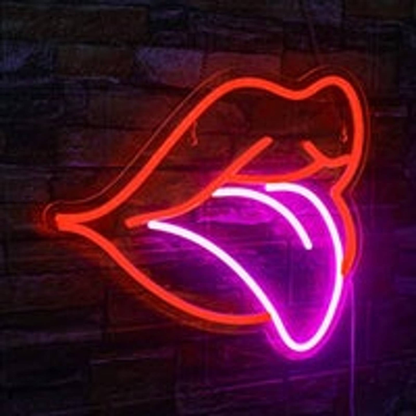 Fun Vivid Bright Lips & Tongue LED Night Light Room Wall Decoration