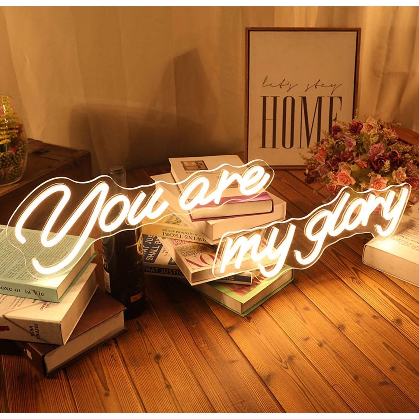Lovely Bright White “You Are My Glory” LED Night Light Room Wall Decoration