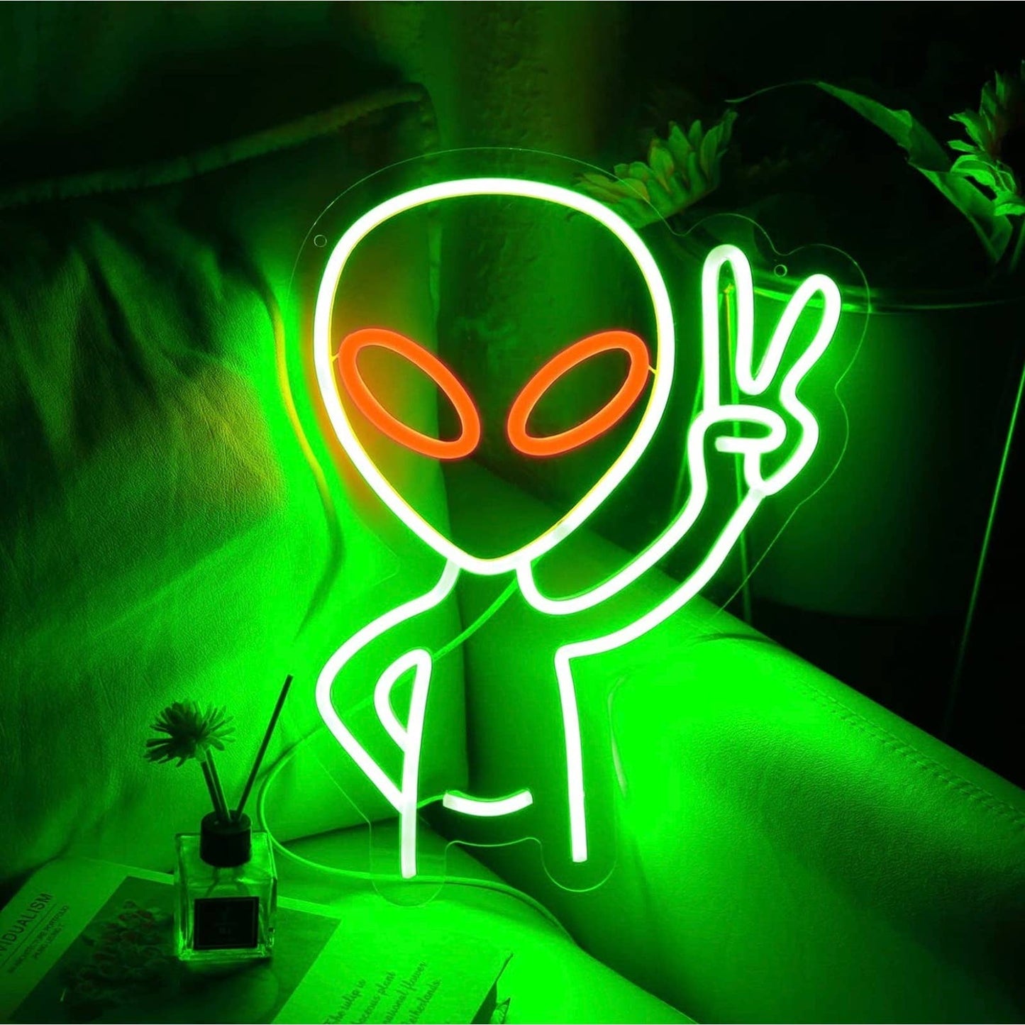 Fun Bright Peaceful Alien LED Night Light Room Wall Decoration
