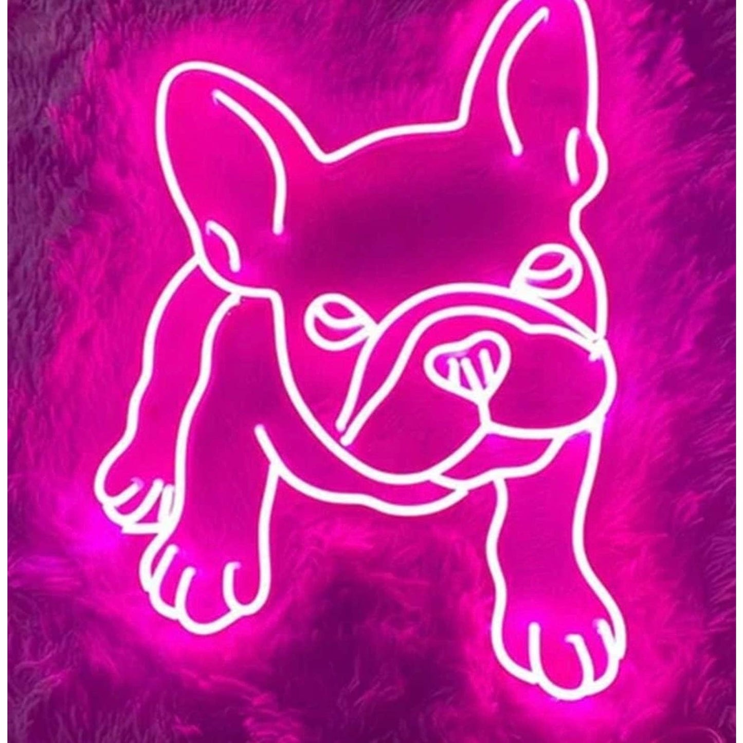 Adorable Bright Pink Baby French Bulldog Frenchie LED Night Light Room Wall Deco