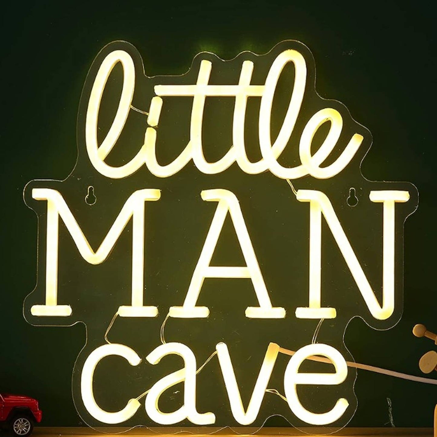 Fun Warm White “Little Man Cave” LED Night Light Room Wall Decor