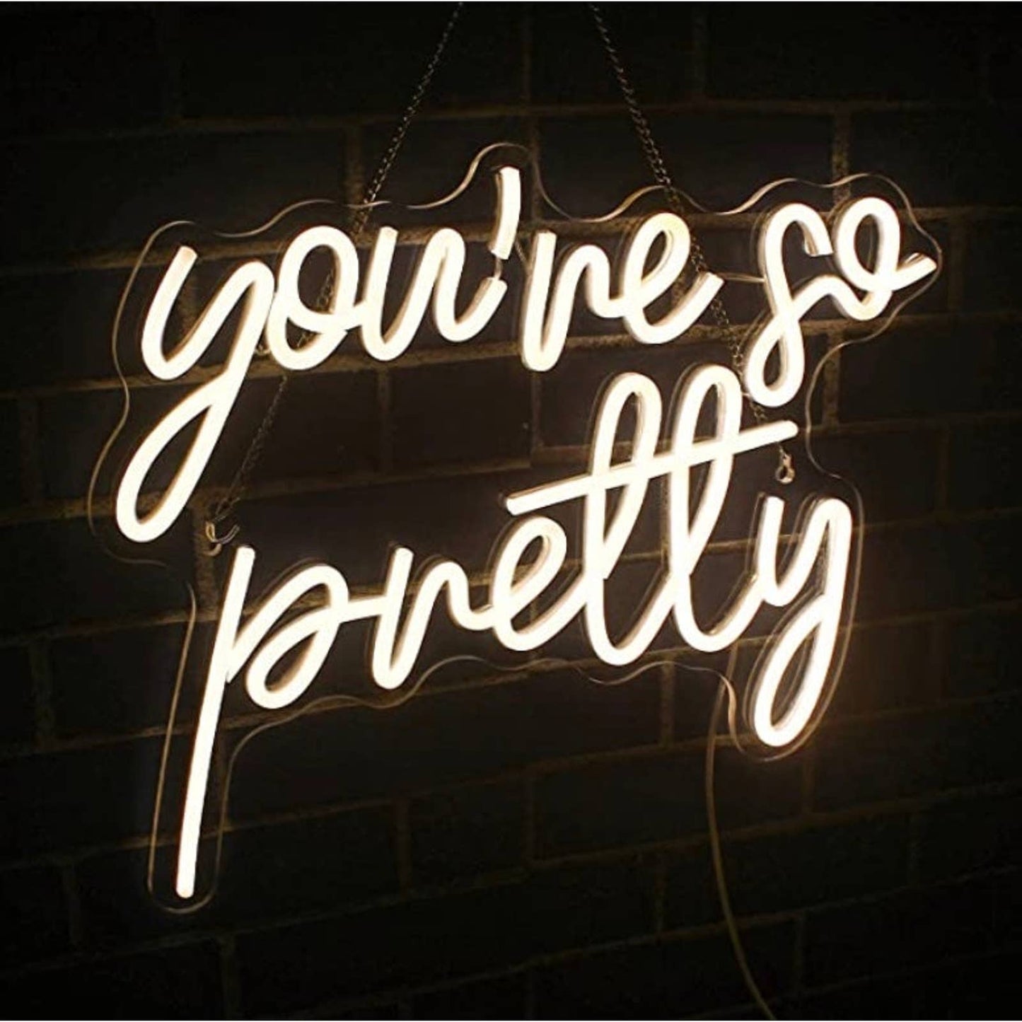 Lovely Bright White “You’re So Pretty” LED Night Light Room Wall Decoration