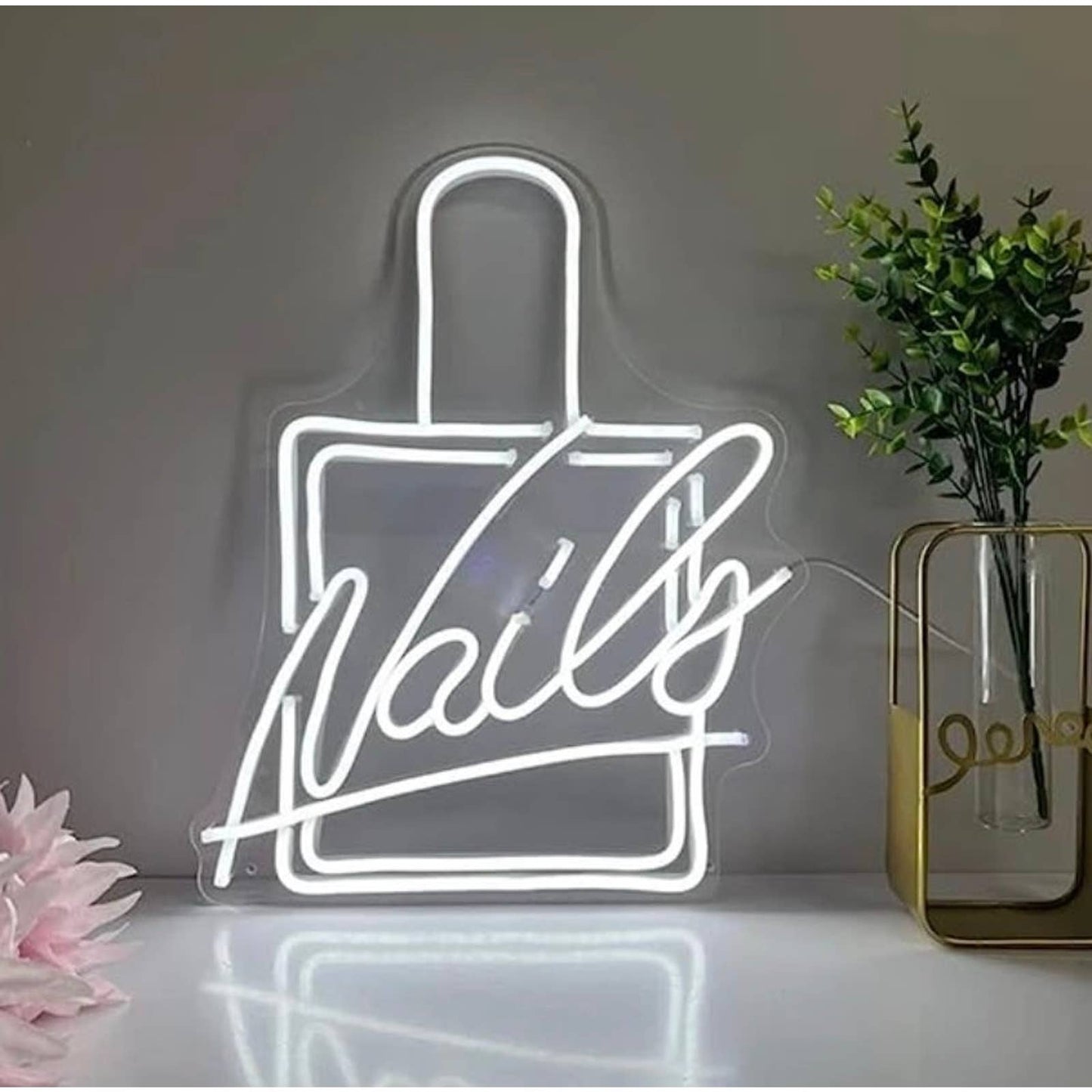 Lovely Cool Bright White Nails LED Night Light Salon Spa Room Wall Decor