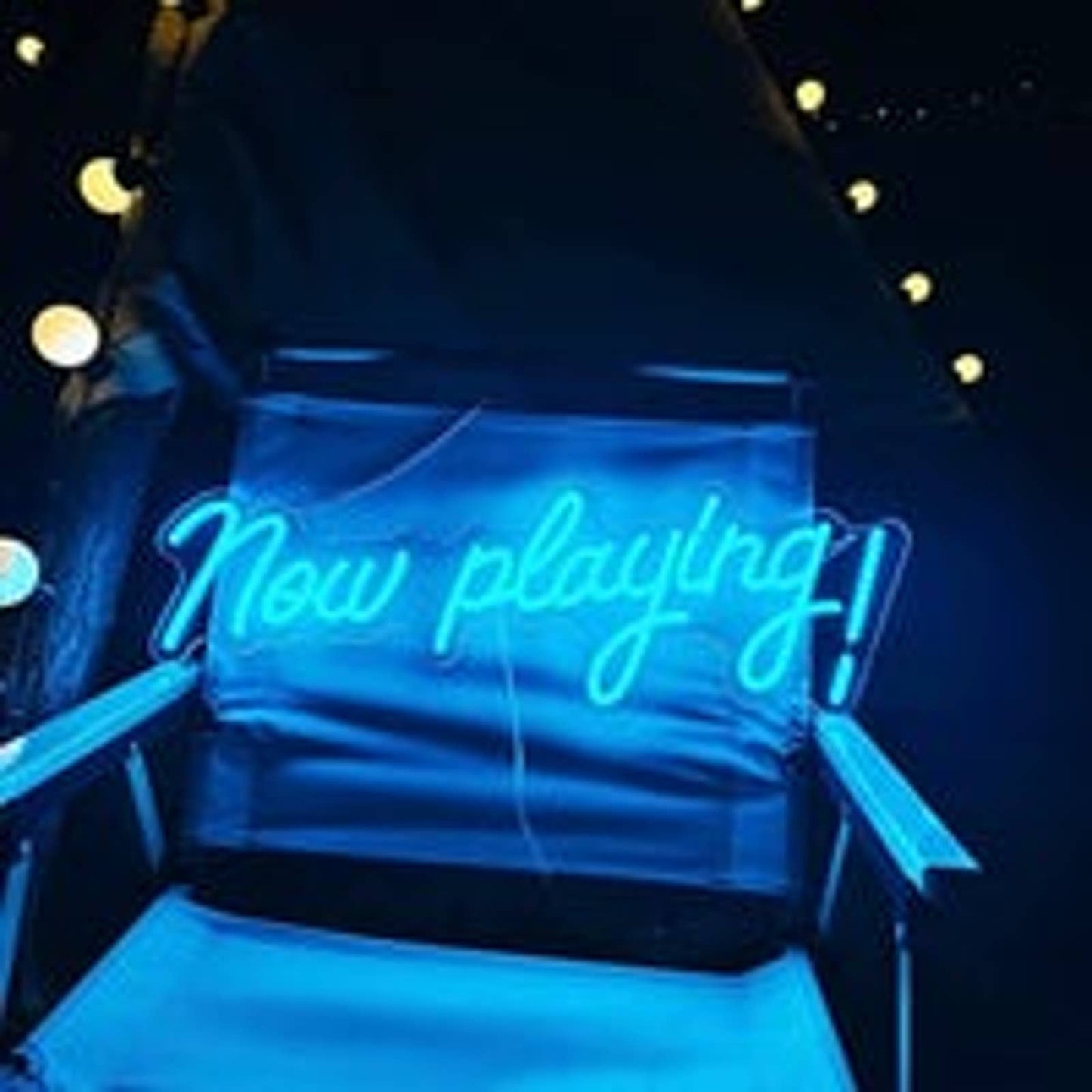 Lovely Bright Light Blue “Now Playing!” LED Night Light Room Wall Decoration