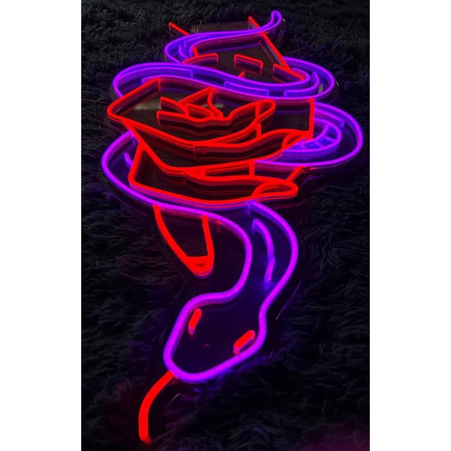 Vivid Bright Purple Snake in Hand LED Night Light Room Wall Art Decoration