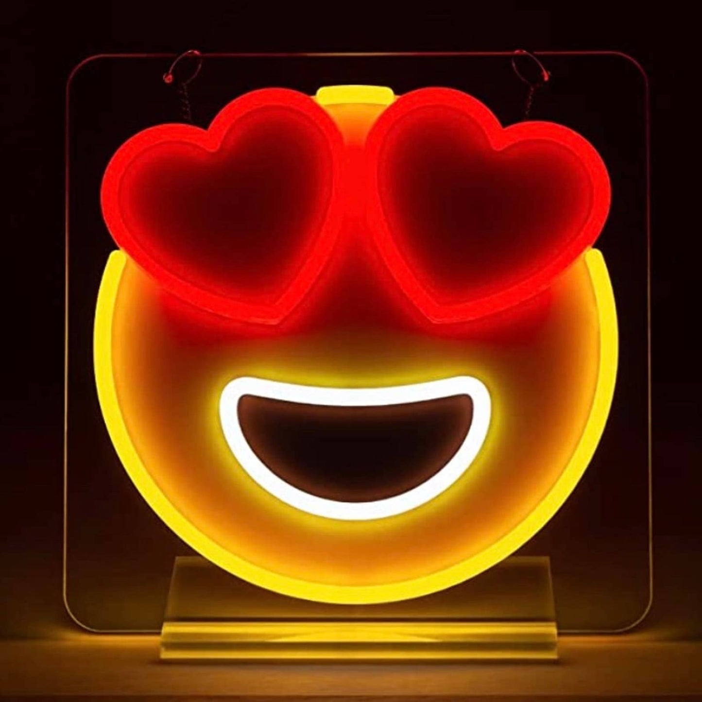 Fun Vivid Bright Heart Eye Love Emoji LED Night Light Sign Room Wall Decor