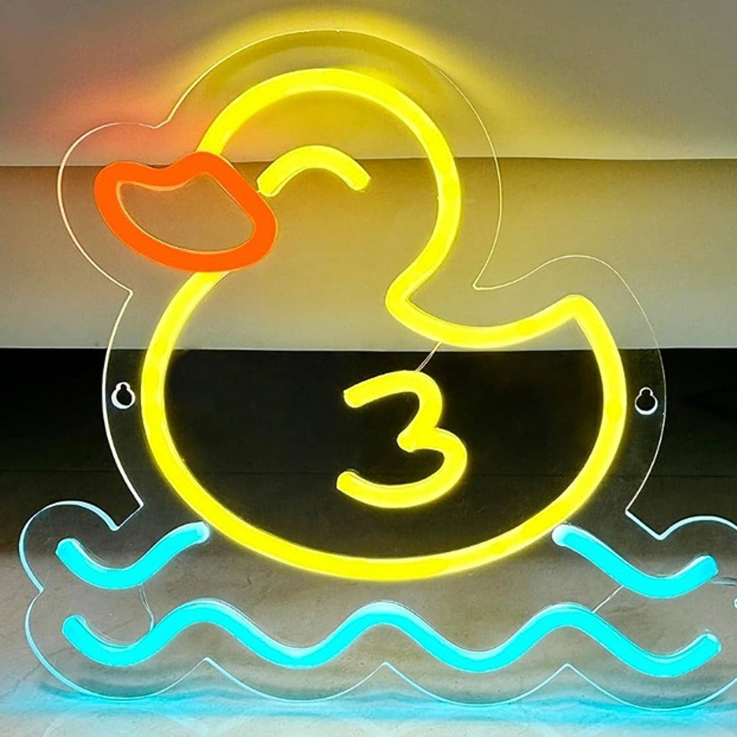 Super Cute Happy Rubber Ducky LED Night Light Room Wall Decoration