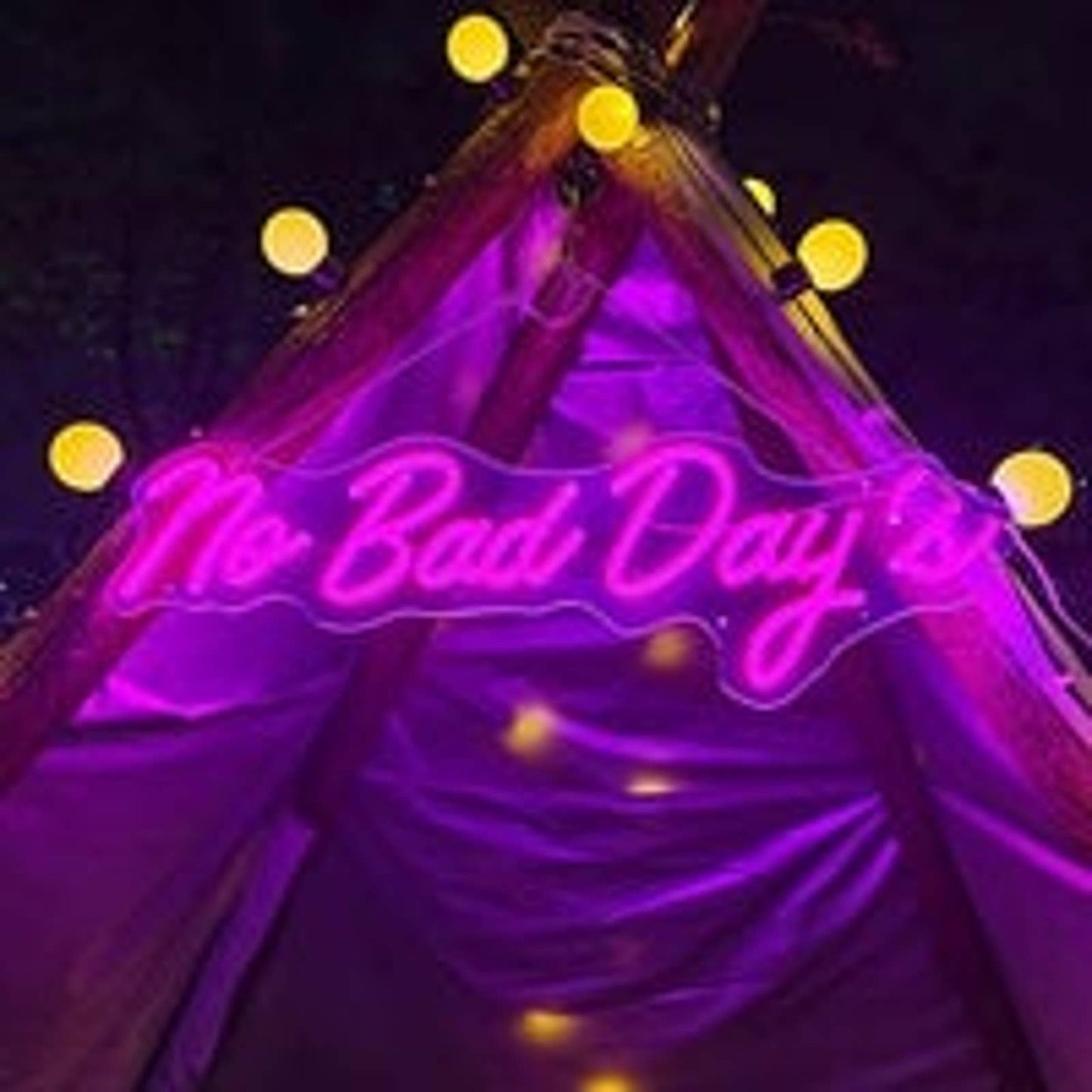 Lovely Bright Pink “No Bad Days” LED Night Light Room Wall Decoration