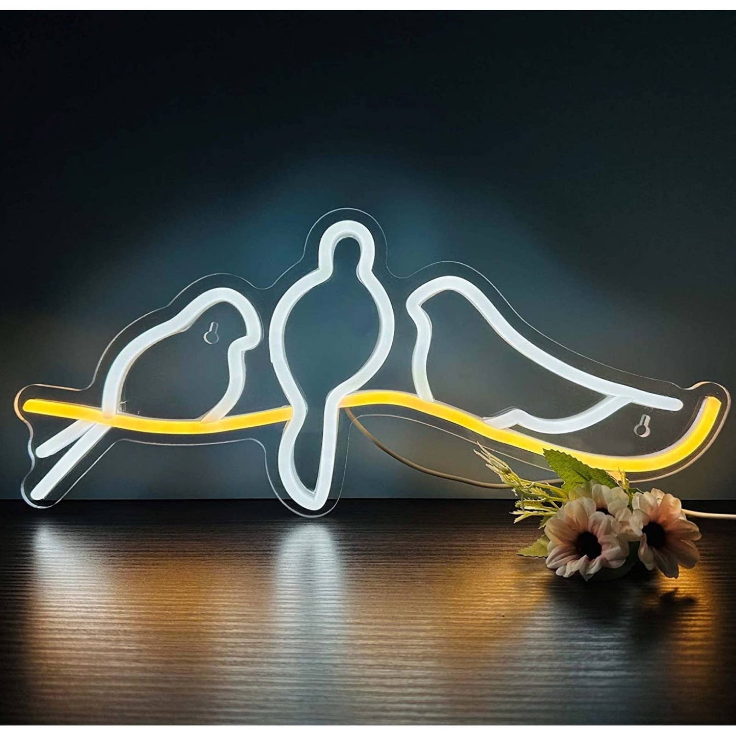 Adorable Pigeon Sitting on a Branch LED Night Light Room Wall Decoration