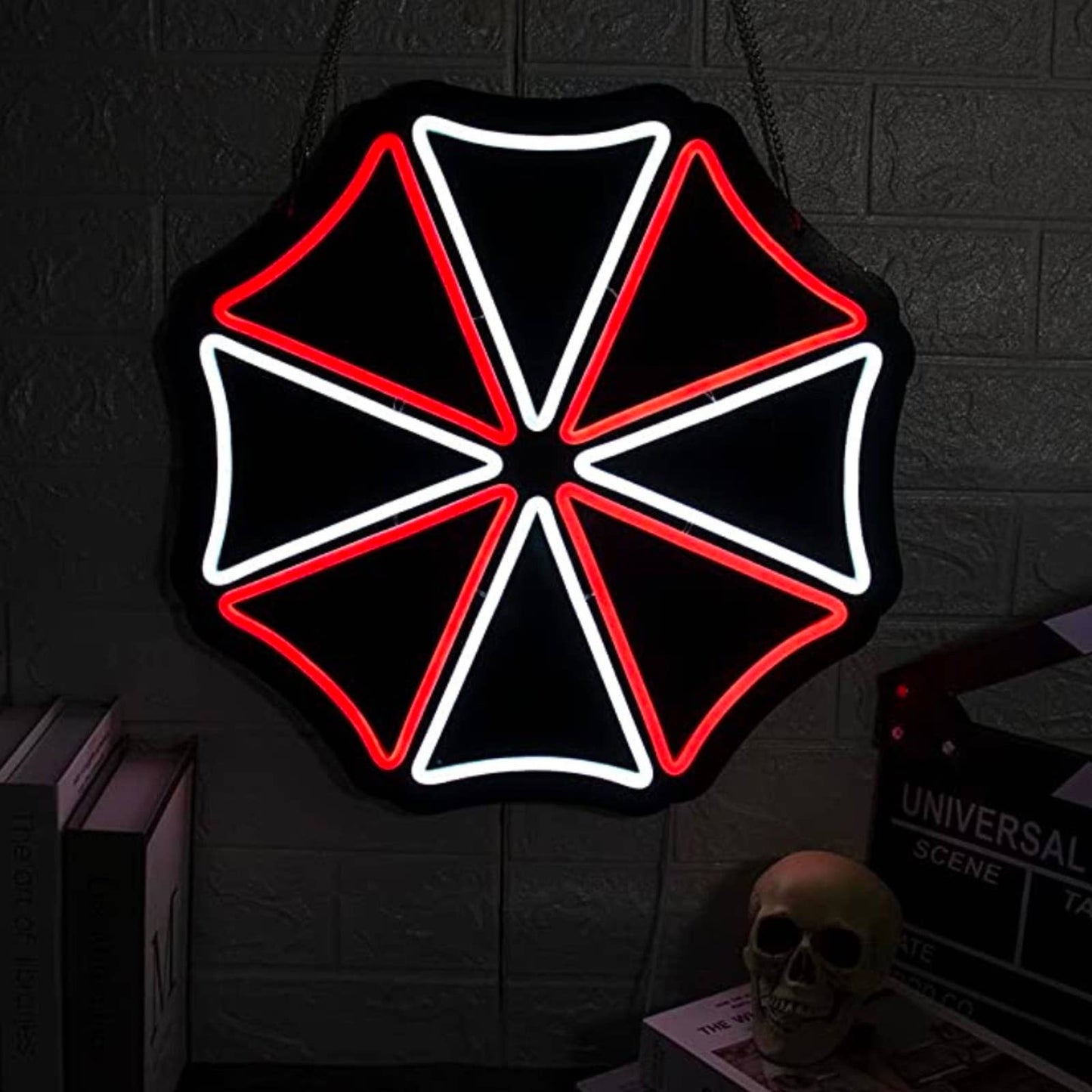 Vivid Bright Red & White Umbrella Corporation LED Video Game Light Resident Evil