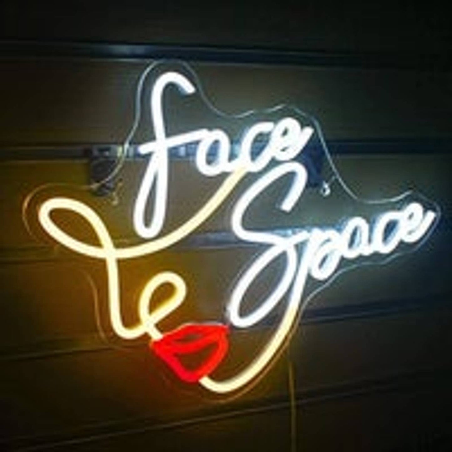 Lovely Bright Face Space LED Night Light Illusion Room Wall Art Decoration