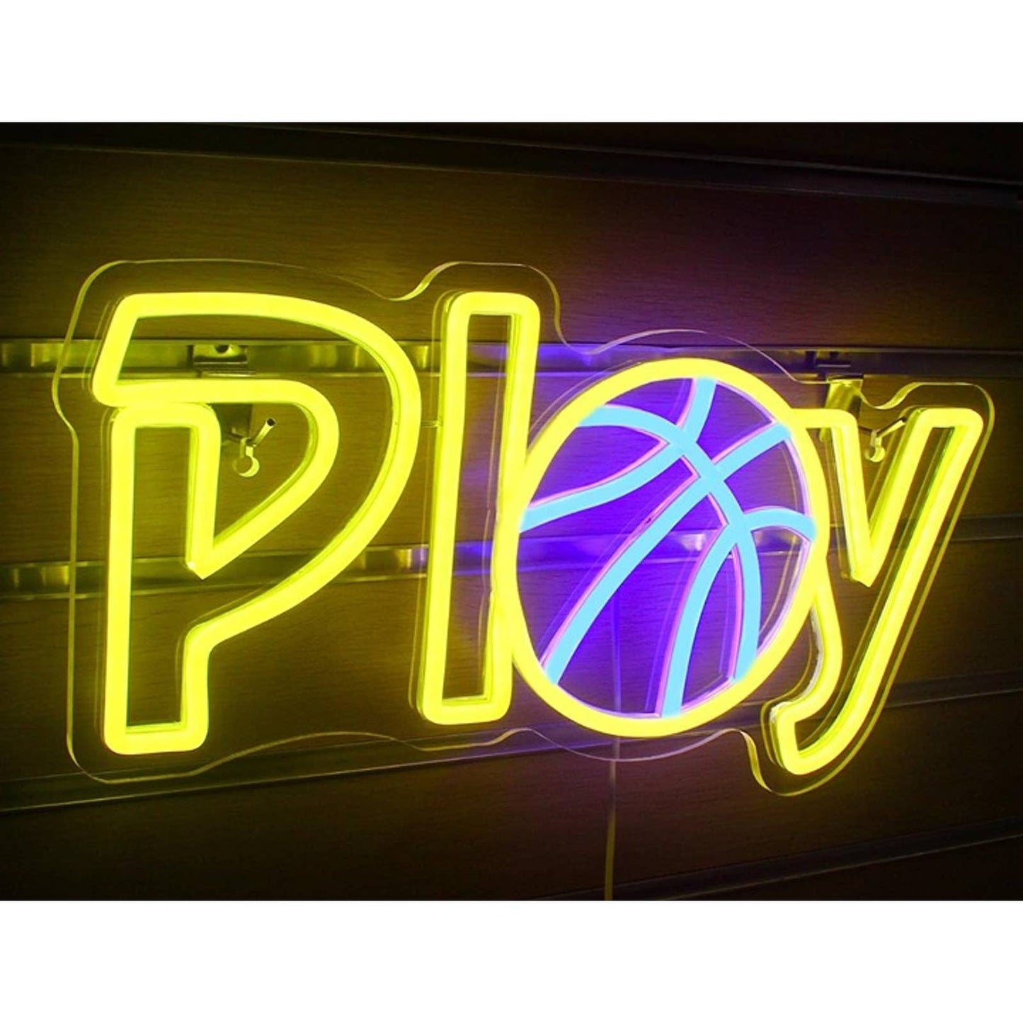 Fun Vivid Bright Yellow Play Basketball LED Night Light NBA Decor