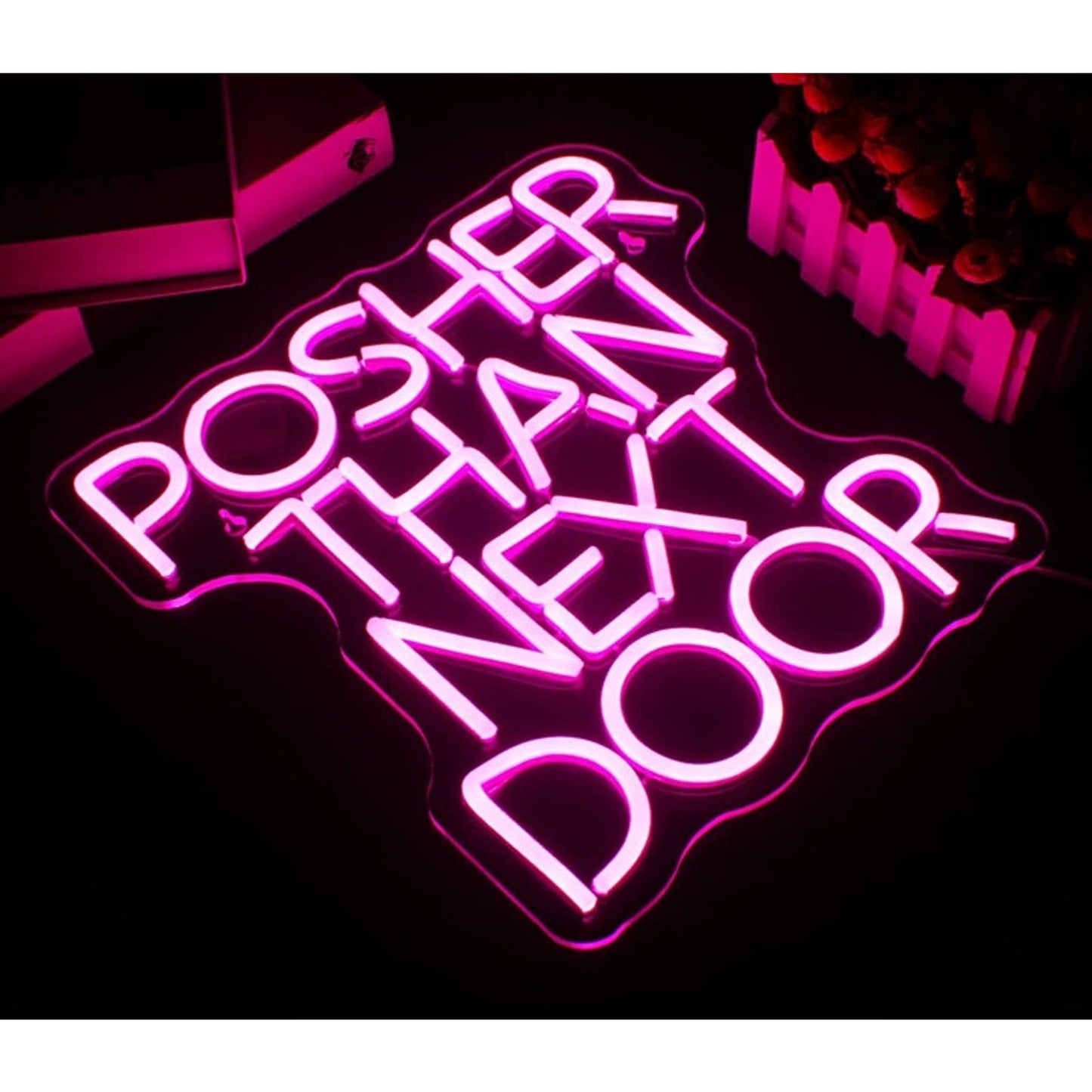 Lovely Bright Pink “Posher Than Next Door LED Night Light Room Wall Decoration