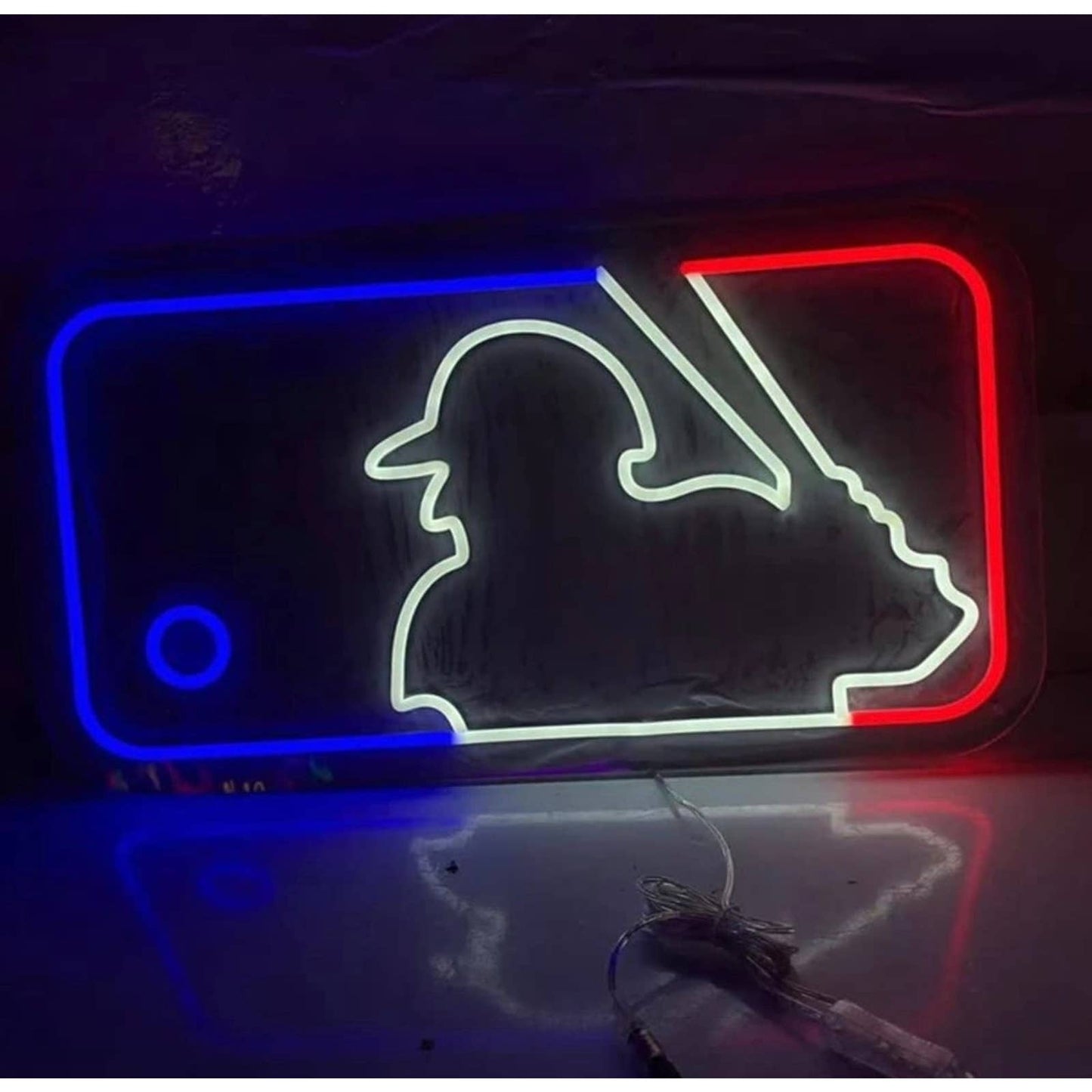 Vivid Red / White / Blue MLB Baseball LED Night Light Room Wall Decoration