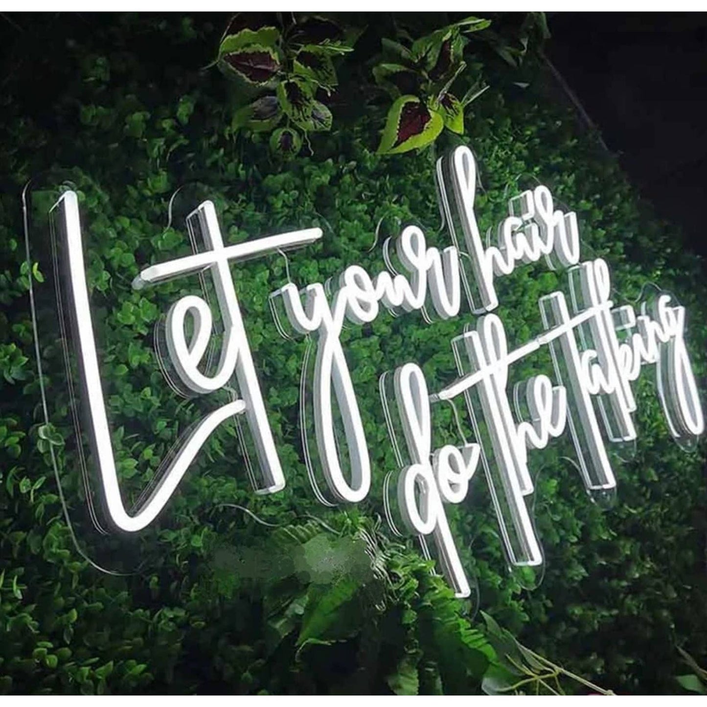 Lovely Bright White “Let Your Hair Do the Talking” LED Night Light Room Wall Dec