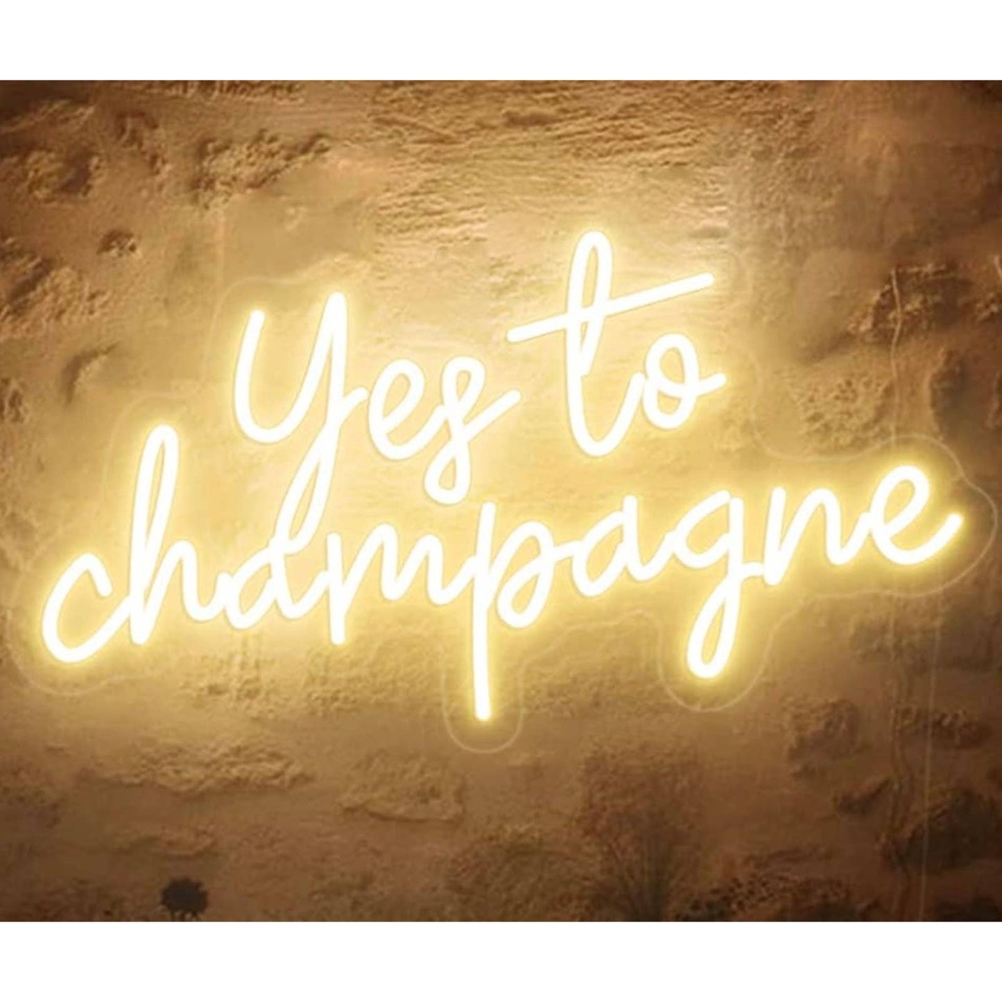 Large Fun Bright “Yes to Champagne” LED Night Light Party Room Wall Decoration