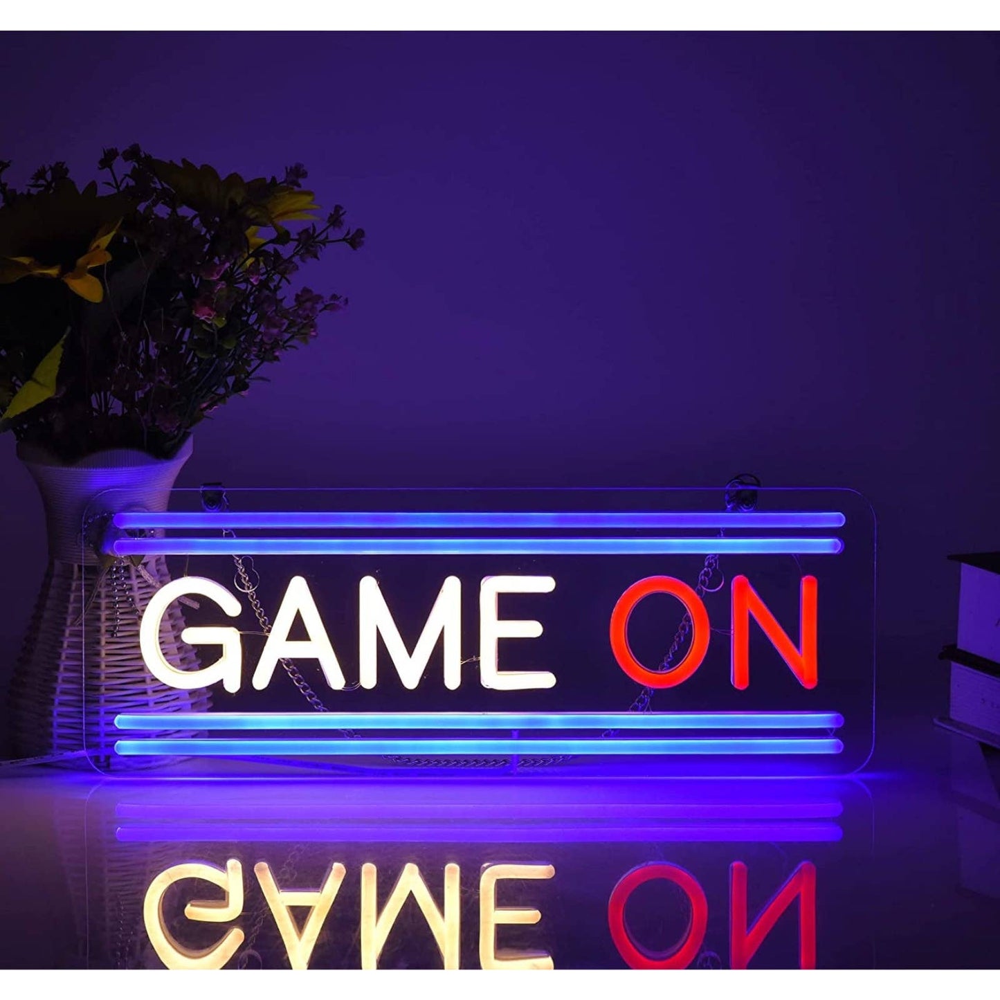 Fun Bright Tri-Color GAME ON LED Night Light Room Wall Decoration