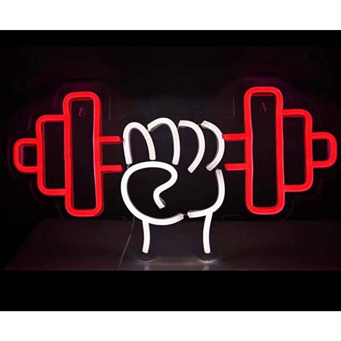 Fun Bright Red Strong Dumbbell Workout LED Night Light Fitness Exercise Gym Deco