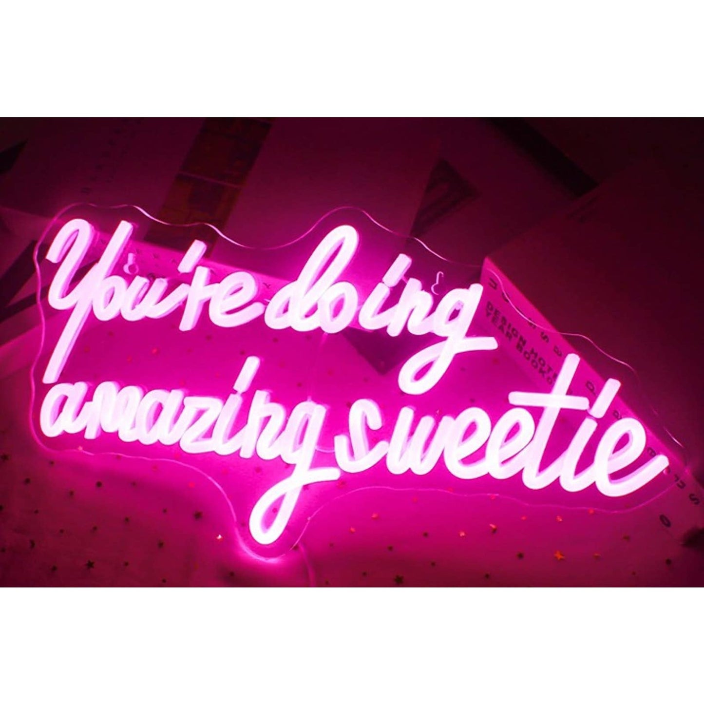 Vivid Bright “You’re Doing Amazing Sweetie” LED Night Light Room Wall Decor