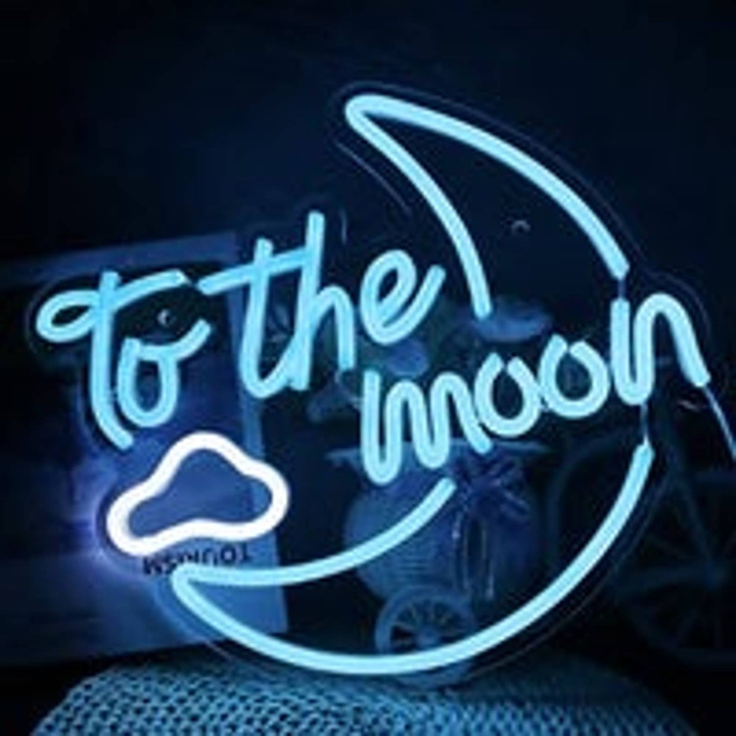 Lovely Bright Blue To The Moon LED Night Light Room Wall Decoration