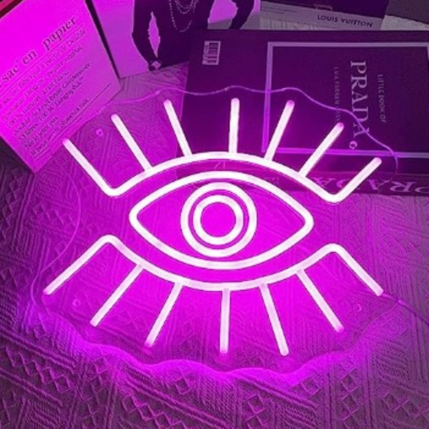 Vivid Bright Pink Shining Eye LED Night Light Room Wall Decoration
