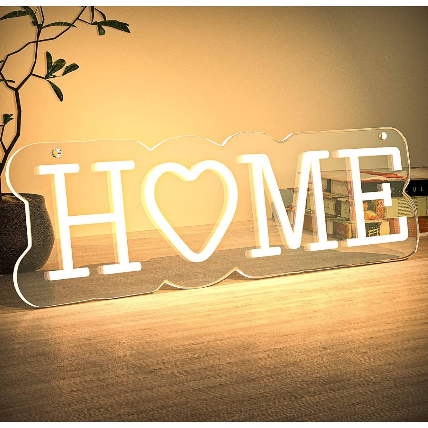 Lovely Bright White Home Heart LED Night Light Room Wall Decor