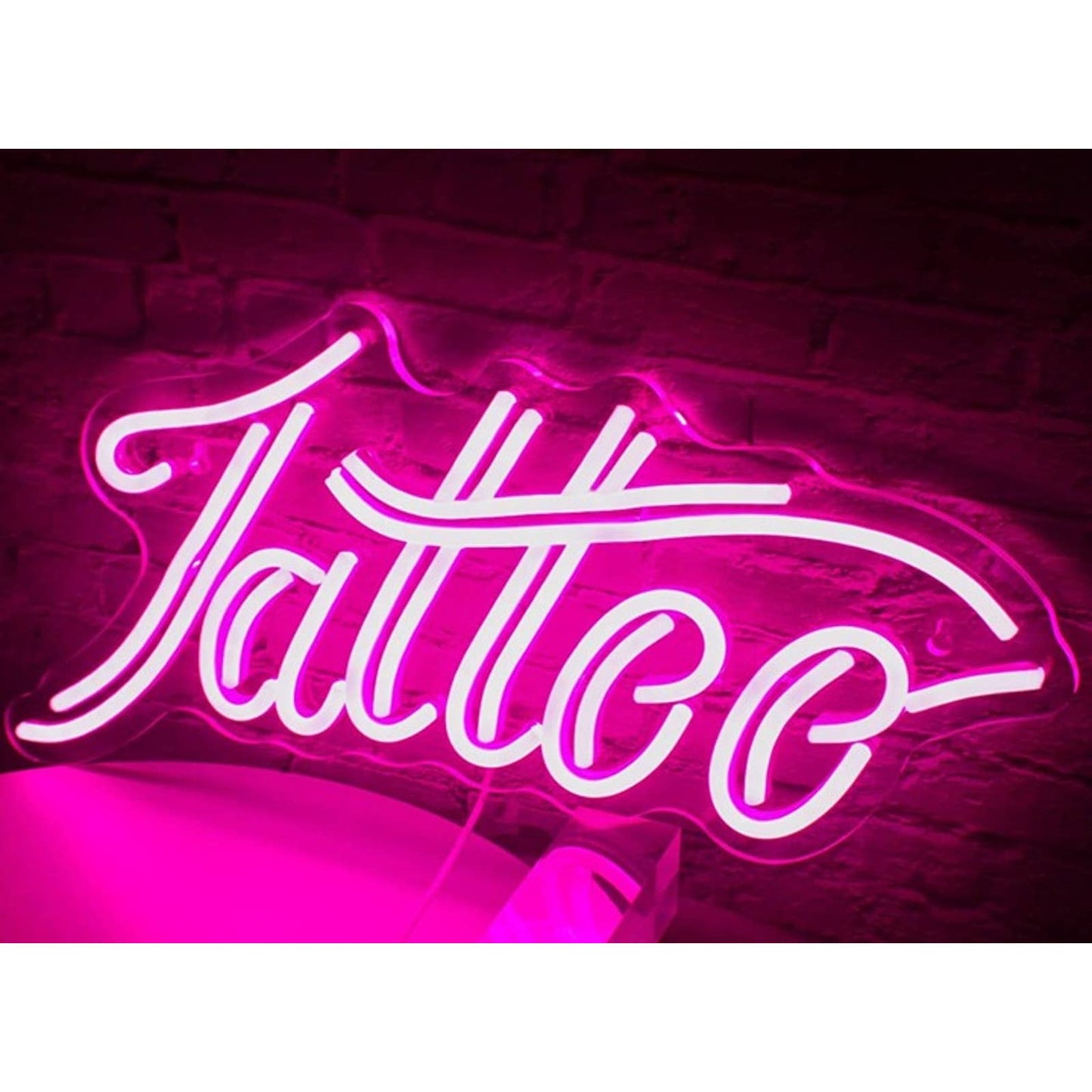 Vivid Bright Pink Fancy Tattoo LED Night Light Shop Wall Window Decor
