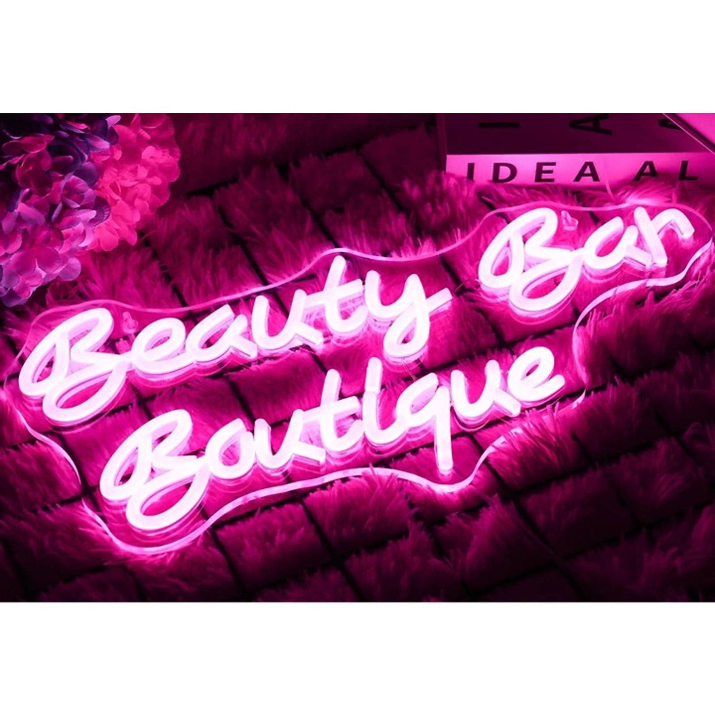 Lovely Bright Pink “Beauty Bar Boutique” LED Night Light Room Wall Decor