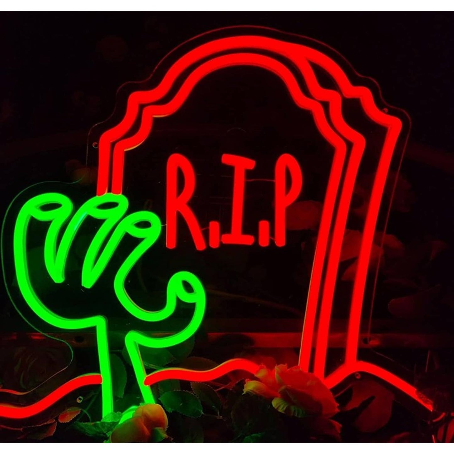 Spooky Vivid Bright Blue Zombie Hand Grave Yard LED Light Halloween