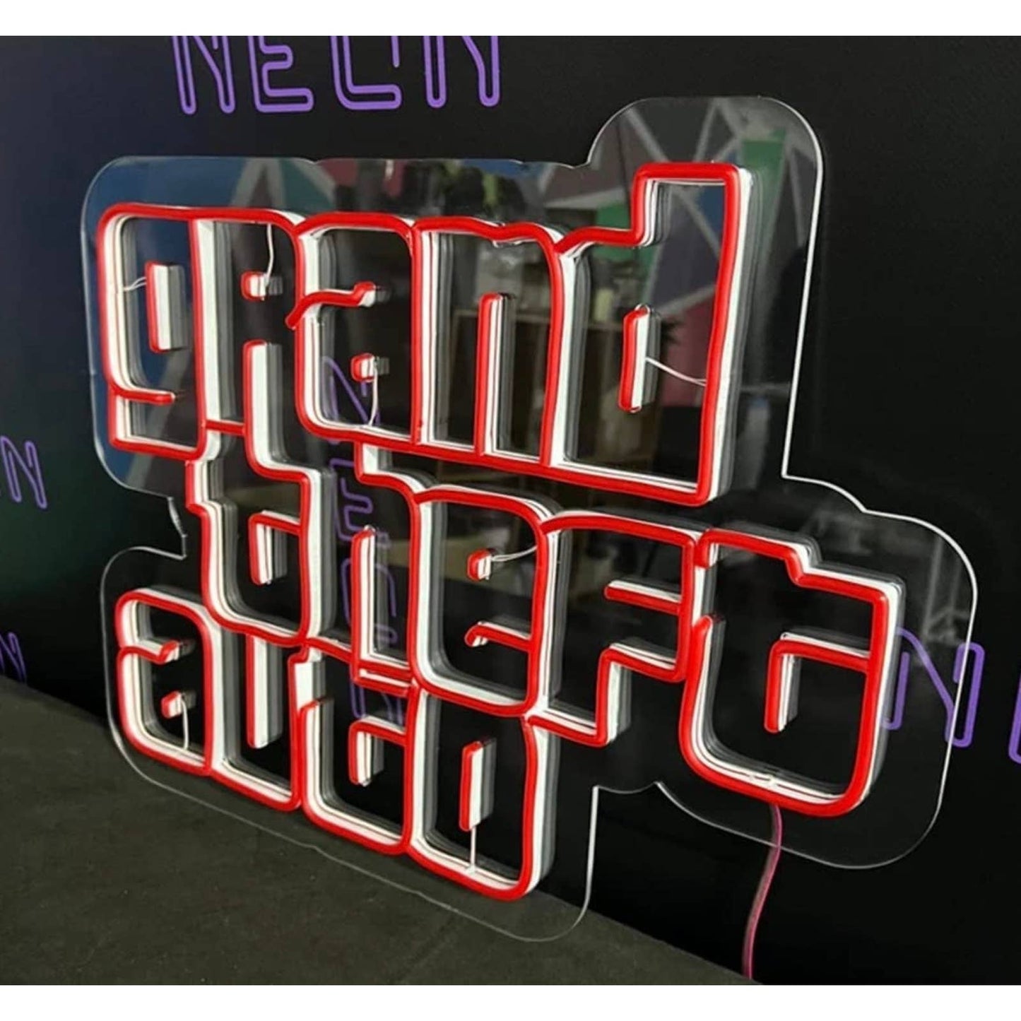 Fun Bright Vivd Red Grand Theft Auto LED Night Light Video Game Room Wall Decor
