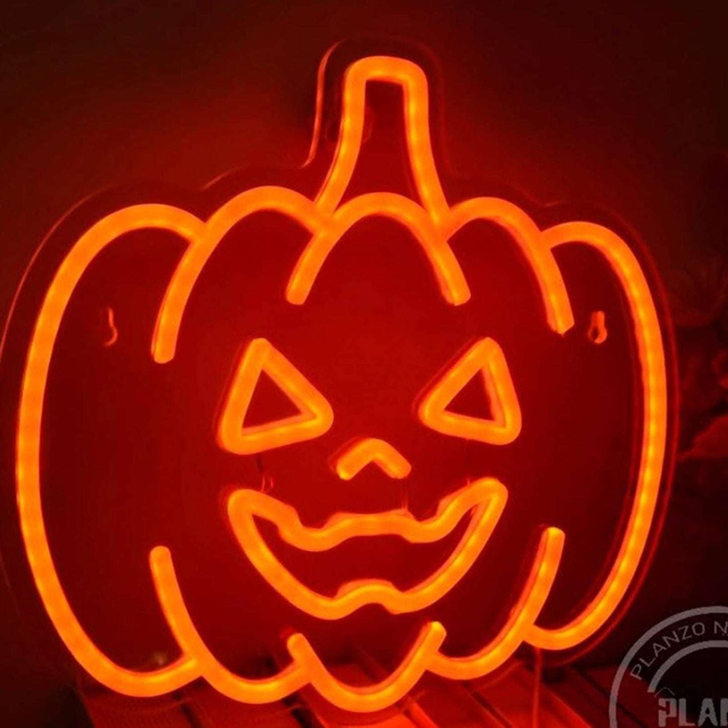 Spooky Bright Orange Monster Pumpkin LED Night Light Halloween Decor