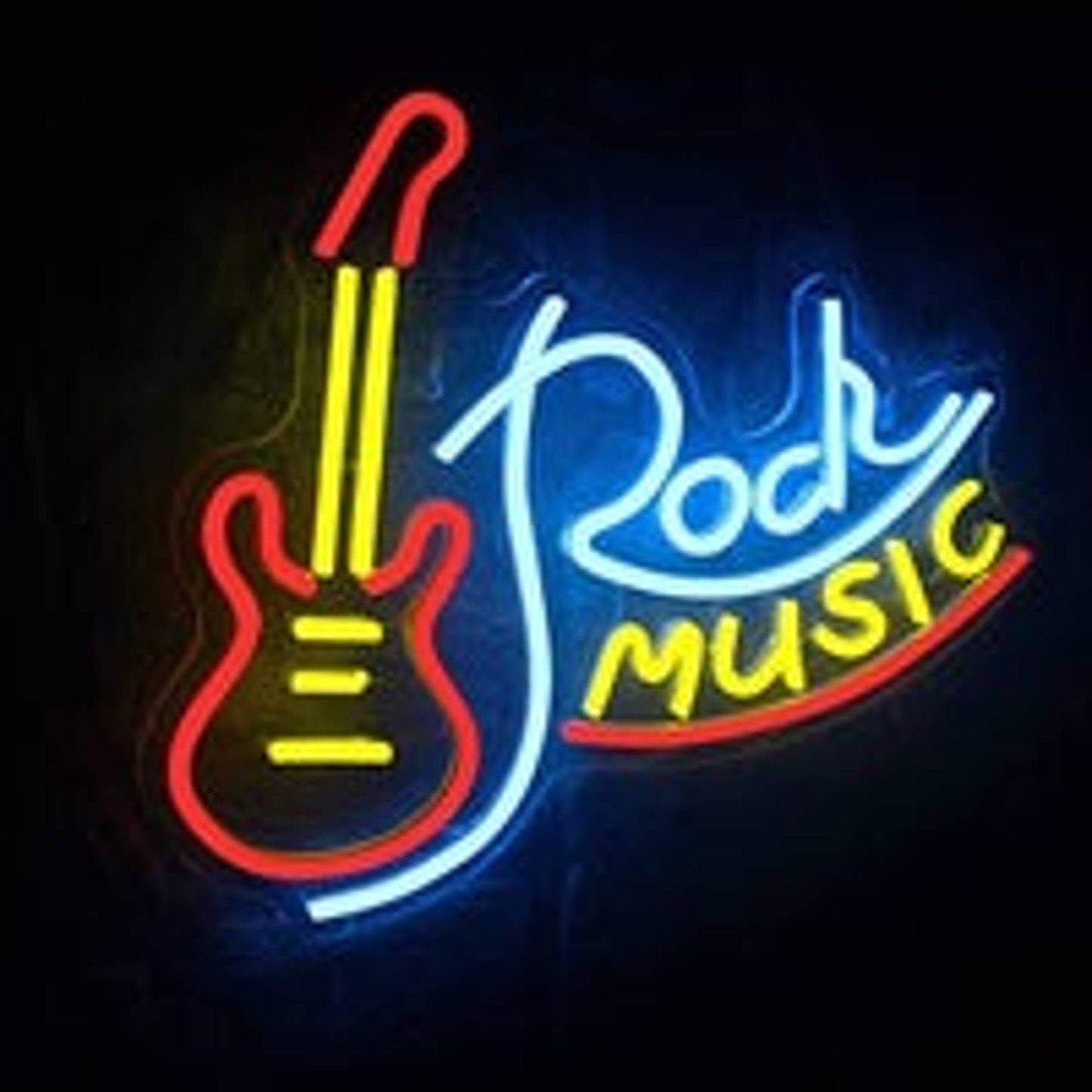 Fun Vivid Bright Rock & Roll Guitar Concert Music LED Night Light Room Wall Deco