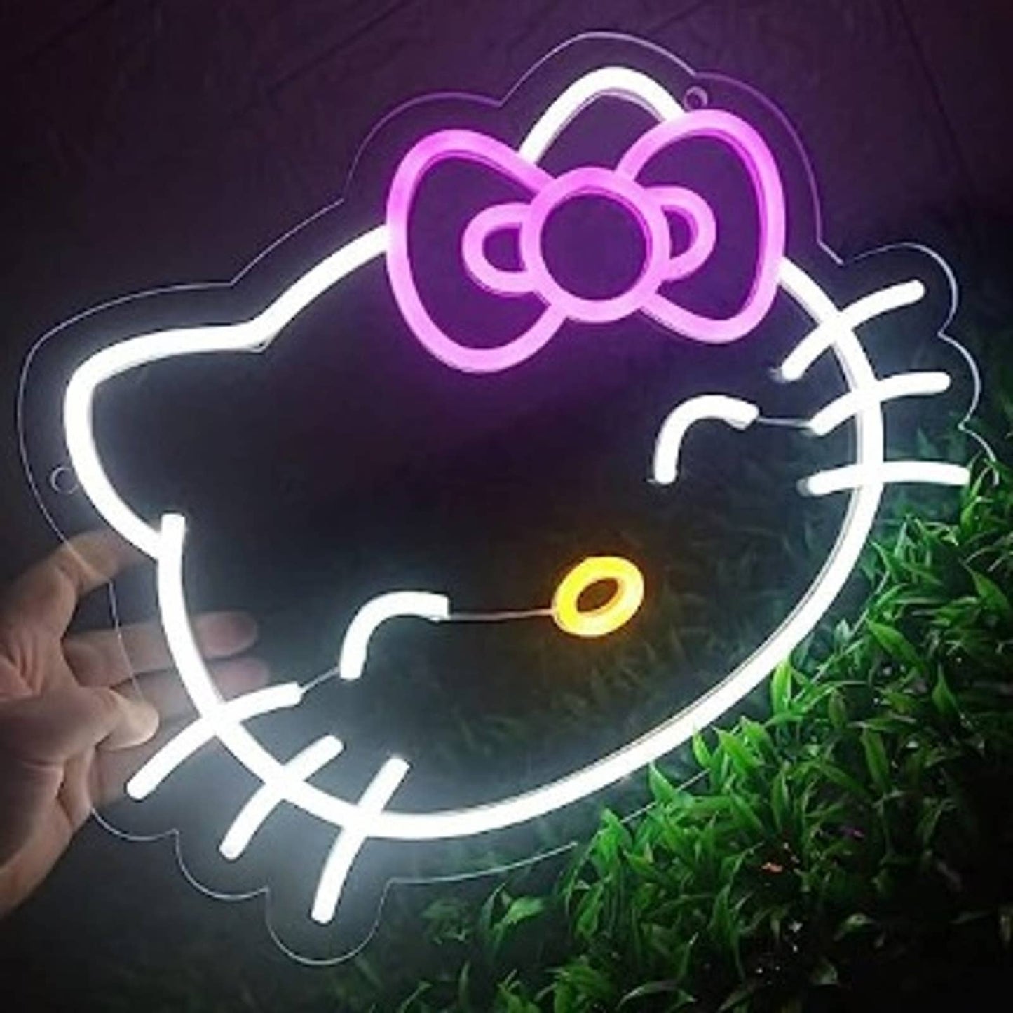 Lovely Fun Bright Happy Hello Kitty LED Night Light Room Wall Decoration