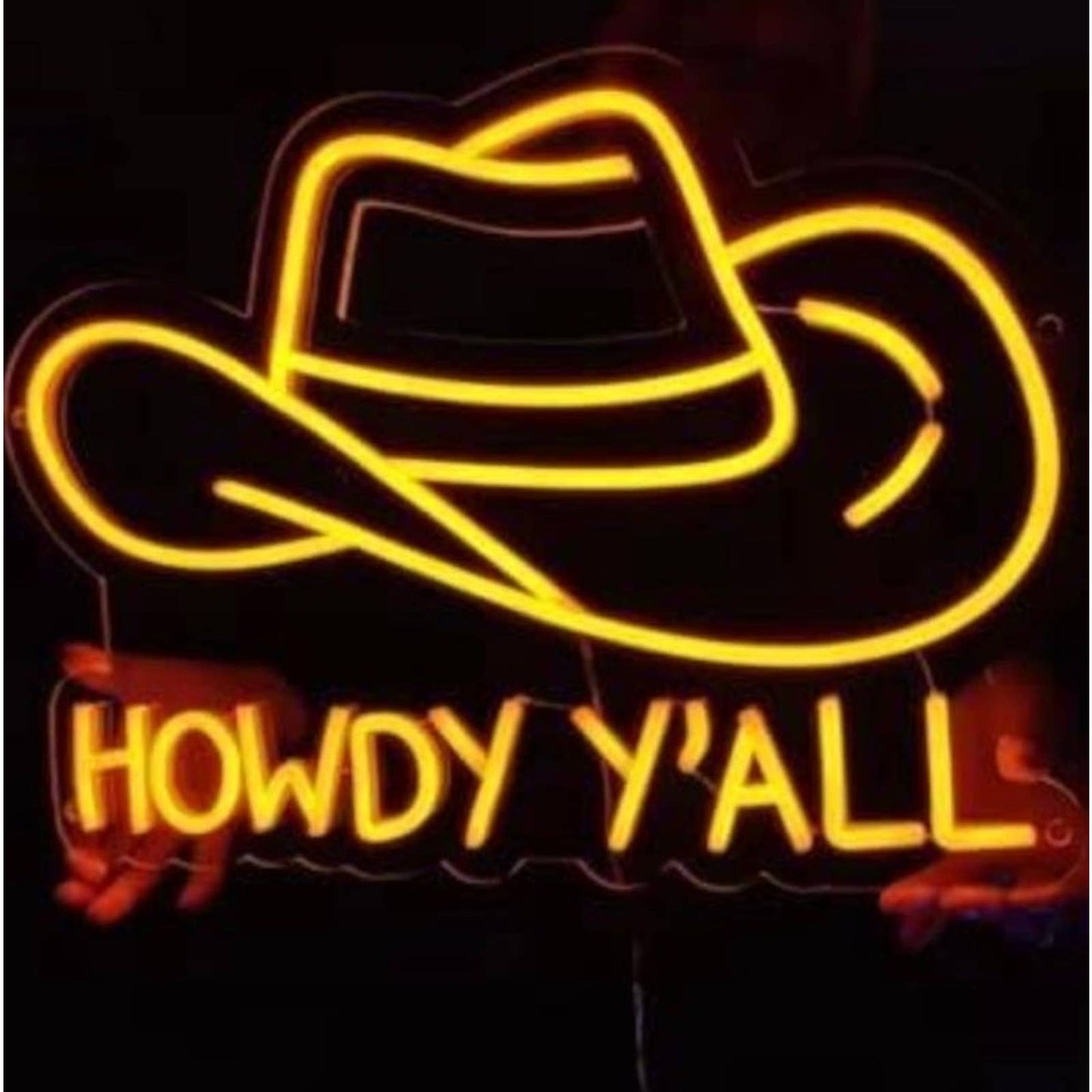 Fun Bright Howdy Ya’ll Cowboy Country Hat LED Night Light Room Wall Decor