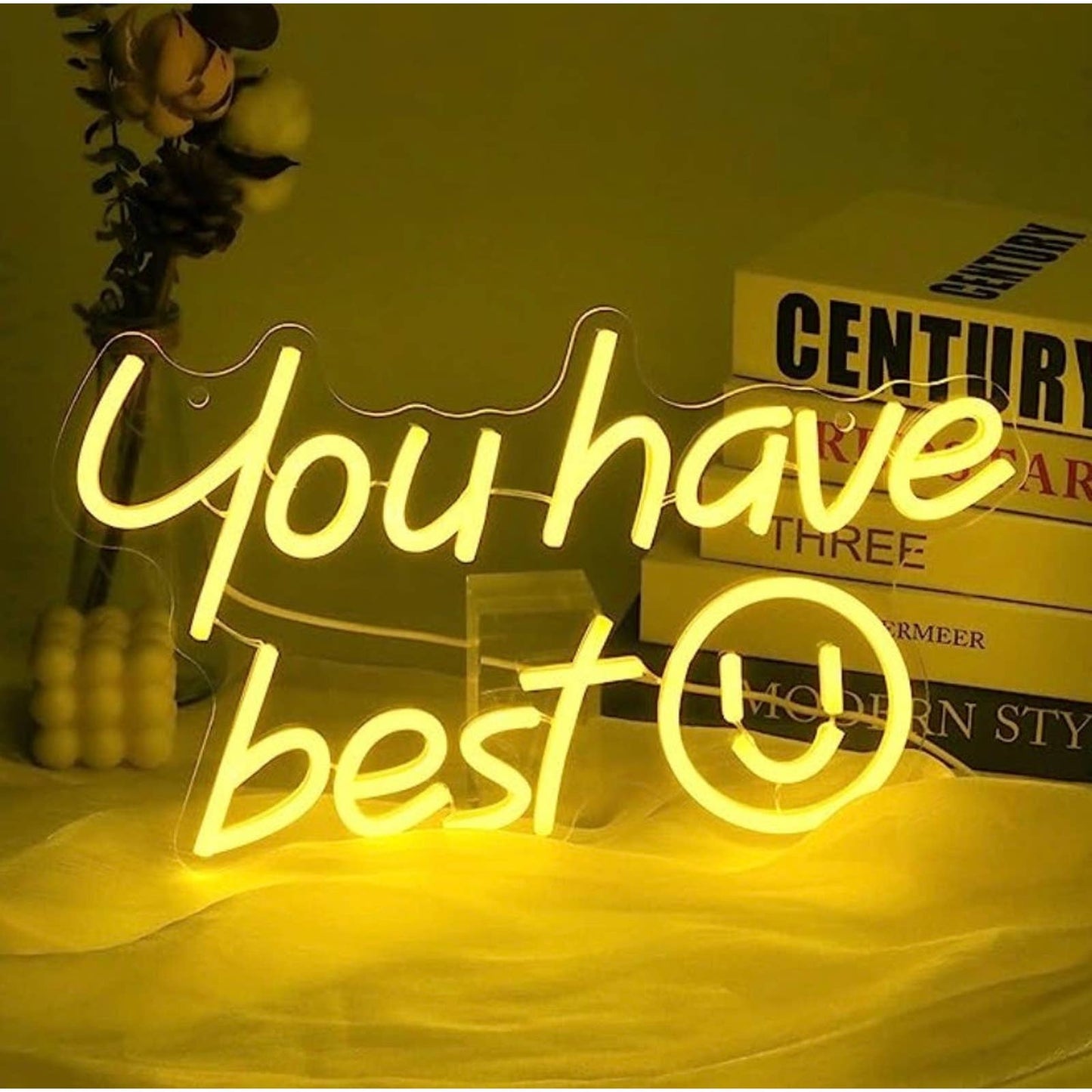 Lovely Bright Yellow ”You Have the Best Smile” LED Night Light Smiley Face Room