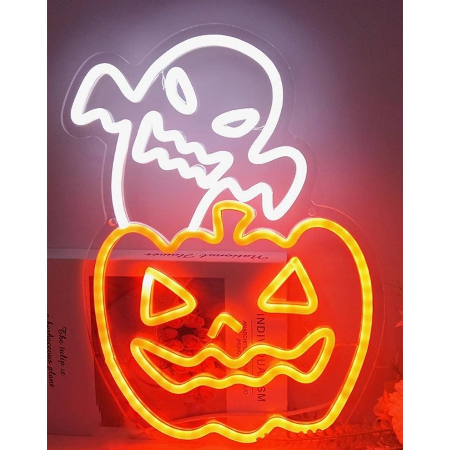 Fun Spooky Bright Ghost & Pumpkin LED Night Light Halloween Decoration