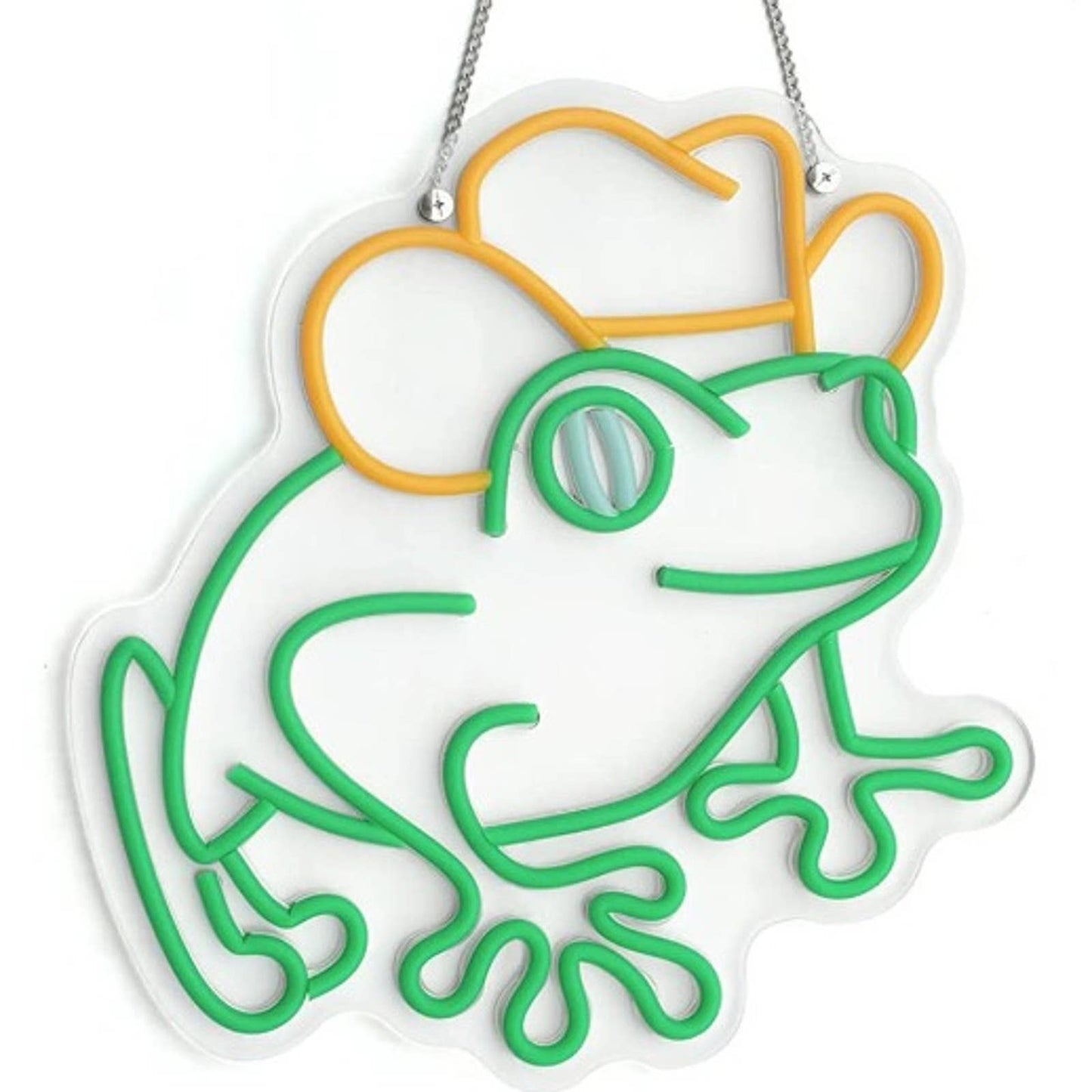 Fun Bright Green Cowboy Frog LED Night Light Room Wall Decoration