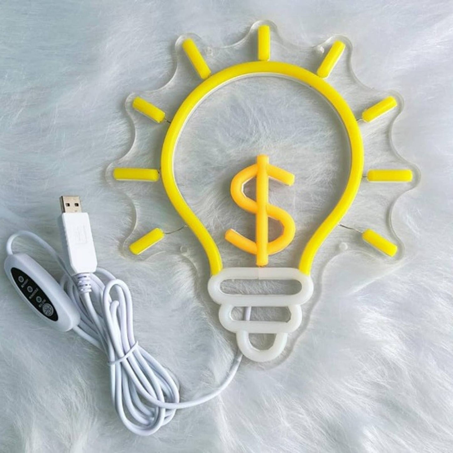 Fun Vivid Bright Money Idea Light Bulb LED Night Light Room Wall Decor