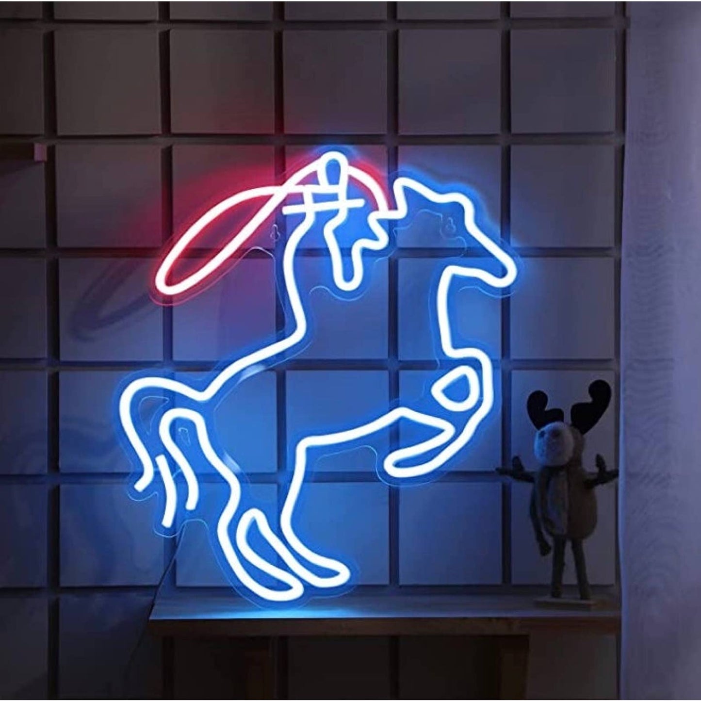 Fun Vivid Bright Cowboy Lasso Horse LED Night Light Room Wall Decoration
