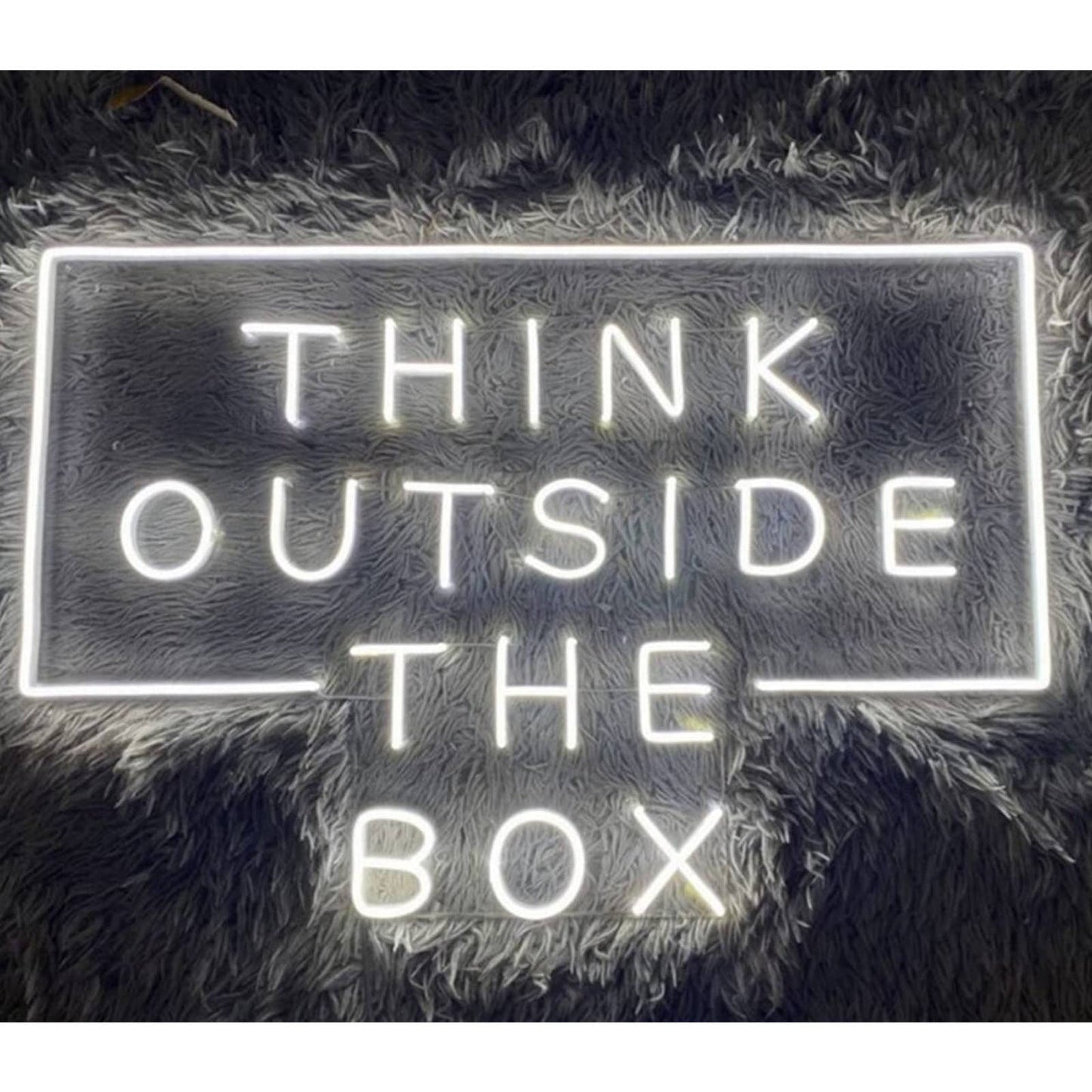 Inspiring Bright White “Think Outside the Box” LED Night Light Motivation Decora